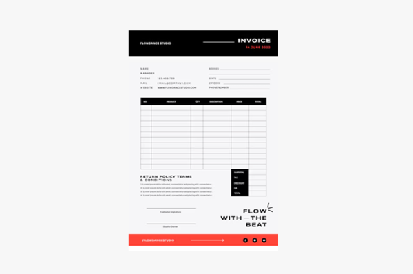 Black and White Printed Bill Books